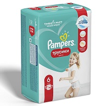 Pampers Pants (Памперс) подгузники-трусы 6 экстра лэдж 15+ кг, 14шт