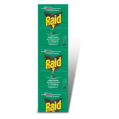 Купить рейд (raid) пластины от комаров хвоя, 10 шт в Павлове