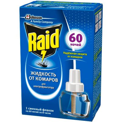 Купить рейд (raid) жидкость для фумигатора 60 ночей в Павлове