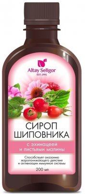 Купить altay seligor (алтай селигор) шиповника с эхинацеей и листьями малины от простуды, флакон 200мл в Павлове
