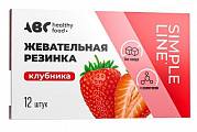 ABC Healthy Food (ABC Хэлси Фуд) жевательная резинка без сахара, Клубника таблетки 12шт 