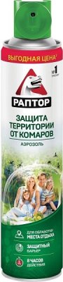 Купить раптор аэрозоль защита территории от комаров, 400 мл в Павлове