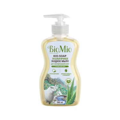 Купить biomio (биомио) мыло жидкое с гелем алоэ вера для чувствительной кожи увлажняющее, 300мл в Павлове