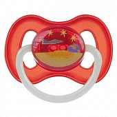Купить canpol (канпол) пустышка круглая латексная 6-18 месяцев space красная 1шт в Павлове
