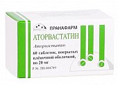 Купить аторвастатин, таблетки покрытые пленочной оболочкой 20мг, 60 шт в Павлове