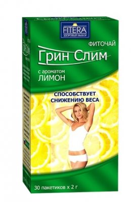 Купить грин слим, чай с ароматом лимона, фильтр-пакеты 30 шт бад в Павлове
