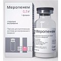 Купить меропенем, порошок для приготовления раствора для внутривенного введения 500мг, флакон в Павлове