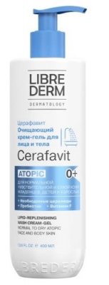 Купить либридерм церафавит (librederm cerafavit) крем-гель для лица и тела с церамидами и пребиотиками очищающий, 400мл в Павлове