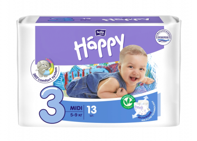 Купить bella baby happy (белла) подгузники 3 миди 5-9кг 13 шт в Павлове
