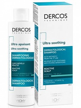 Vichy Dercos (Виши) шампунь успокаивающий для чувствительной кожи головы для нормальных волос 200мл