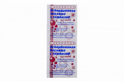 Купить аскорбиновая кислота с глюкозой гленвитол таблетки со вкусом вишни 1г, 10 шт (стрип) бад в Павлове