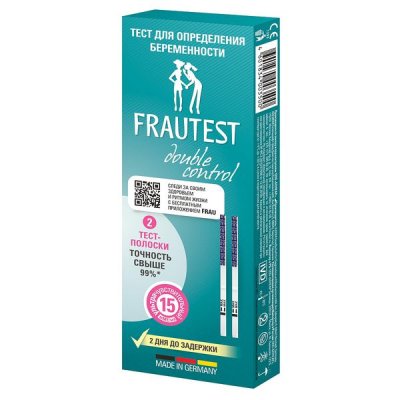 Купить тест для определения беременности frautest (фраутест) double control, 2 шт в Павлове