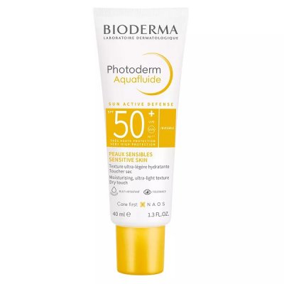Купить bioderma photoderm (биодерма фотодерм) аквафлюид для лица и шеи 40мл spf50+ в Павлове