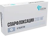 Купить спарфлоксацин, таблетки покрытые пленочной оболочкой 200мг, 6 шт в Павлове