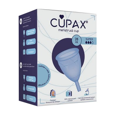 Купить капакс (cupax) чаша менструальная силиконовая супер 28мл голубая, 1 шт в Павлове
