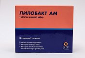 Купить пилобакт ам набор (кларитромицин-таблетки 500 мг, амоксициллин-капсулы, 500 мг, омепразол-капсулы 20 мг), 56 шт в Павлове