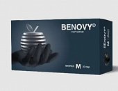 Купить перчатки benovy смотровые нитриловые нестерильные неопудрен текстурир с однократной хлорацией размер m 50 пар, черные в Павлове