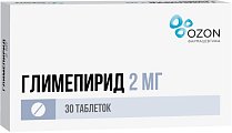 Купить глимепирид-озон, таблетки 2мг, 30 шт в Павлове