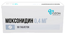 Купить моксонидин, таблетки покрытые пленочной оболочкой 0,4мг, 90 шт в Павлове