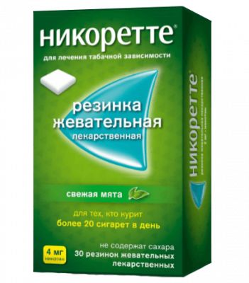 Купить никоретте, резинка жевательная лекарственная, свежая мята 4 мг, 30шт в Павлове