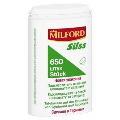 Купить milford (милфорд) заменитель сахара зюсс, таблетки, 650 шт в Павлове