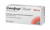 Купить сиофор лонг, таблетки с пролонгированным высвобождением 750 мг, 60 шт в Павлове
