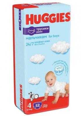 Купить huggies (хаггис) трусики 4 для мальчиков, 9-14кг 52 шт в Павлове