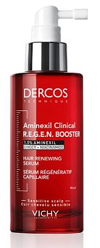 Vichy Dercos (Виши) Aminexil R.E.G.E.N. Booster сыворотка для укрепления и роста волос, с ниацинамидом, 90 мл