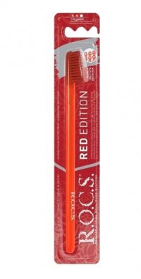 Купить рокс (r.o.c.s.) зубная щетка классическая средняя red editon (красная), 1 шт в Павлове