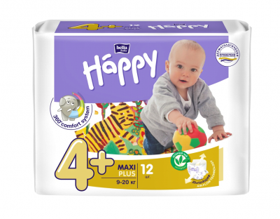 Купить bella baby happy (белла) подгузники 4+ макси+ 9-20кг 12 шт в Павлове