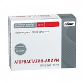 Купить аторвастатин-алиум, таблетки, покрытые пленочной оболочкой 40мг, 30 шт в Павлове