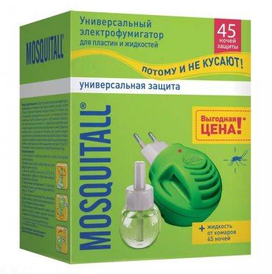 Купить mosquitall (москитолл) универсальная защита фумигатор+жидкость 45ночей в Павлове