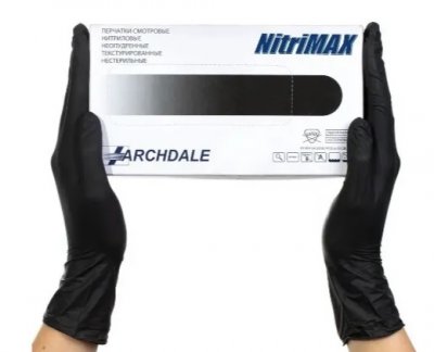 Купить перчатки archdale nitrimax смотровые нитриловые нестерильные неопудренные текстурные размер l, 50 пар, черные в Павлове
