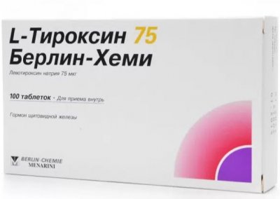Купить l-тироксин 75 берлин-хеми, таблетки 75мкг, 100 шт в Павлове