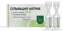 Купить сульфацил натрия, капли глазные 20%, тюбик-капельница 1,5мл в упаковке 2 шт в Павлове