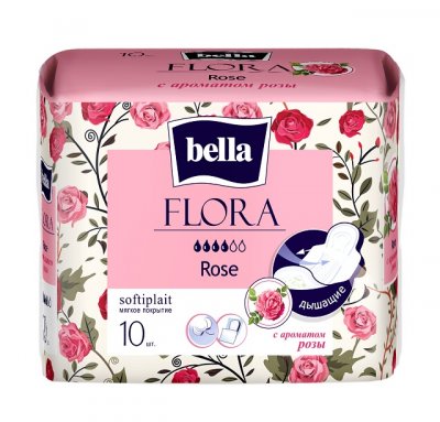 Купить bella (белла) прокладки flora с ароматом розы 10 шт в Павлове