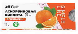 Купить скорбиновая кислота вкус апельсина abc healthy food таблетки 25мг 10шт в Павлове