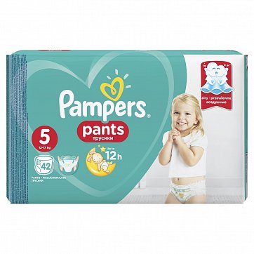 Pampers Pants (Памперс) подгузники-трусы 5 юниор 12-17кг, 42шт