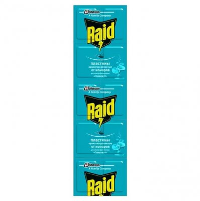 Купить рейд (raid) пластины от комаров эвкалипт, 10 шт в Павлове