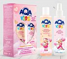 AQA baby (Аква беби) Kids набор: шампунь и гель для душа для девочек с протеинами пшеницы 200 мл+спрей для легкого расчесывания 200 мл