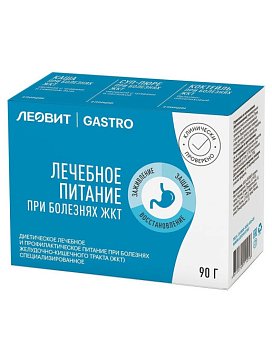 Леовит Gastro, лечебное питание при заболеваниях желудочно-кишечного тракта, пакет 15г, 6 шт (90г)