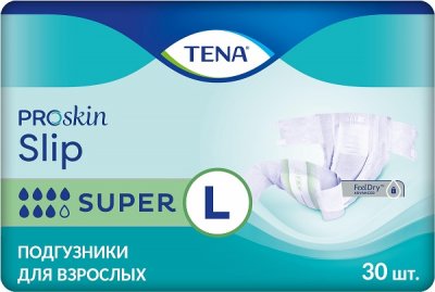 Купить tena proskin slip super (тена) подгузники размер l, 30 шт в Павлове