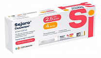 Купить седжаро, раствор для подкожного введения 2,5мг/доза шприц-ручка 2,4мл 1шт+ игла 4шт в Павлове