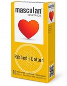 Купить masculan (маскулан) презервативы с колечками и пупырышками ribbed+dotted 10 шт в Павлове