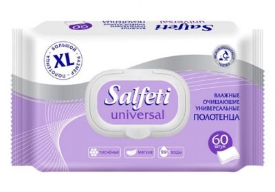 Купить salfeti (салфети) полотенца влажные очищающие универсальные, 60 шт в Павлове