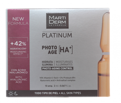 Купить martiderm (мартидерм) platinum сыворотка для лица коррекция фотостарения гиалуроновая кислота+, ампулы 2мл, 10 шт в Павлове