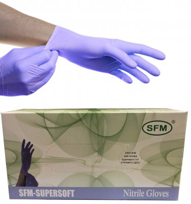Купить перчатки sfm смотровые нестерильные нитриловые неопудрен текстурир размер l, 100 пар, фиолетовые в Павлове