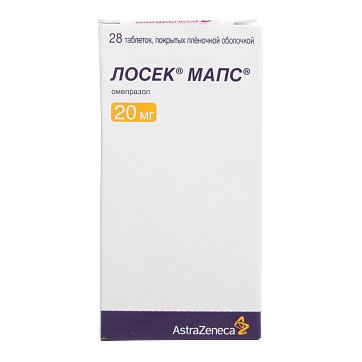 Лосек МАПС, таблетки, покрытые пленочной оболочкой 20мг, 28 шт