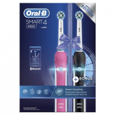 Купить oral-b (орал-би) набор: электрических зубных щеток, smart4 4900/d6015253h 2 шт в Павлове