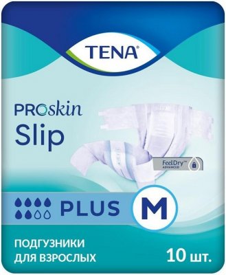 Купить tena proskin slip plus (тена) подгузники размер m, 10 шт в Павлове